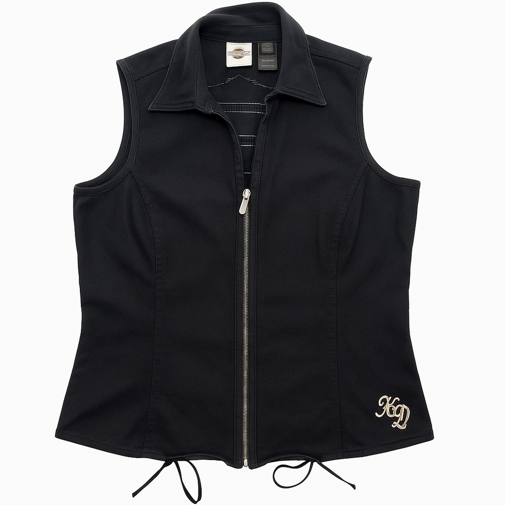 Harley-Davidson Women’s Black Sleeveless Zip Vest with HD Embroidery Size XL